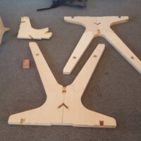Table pieces ready to be glued